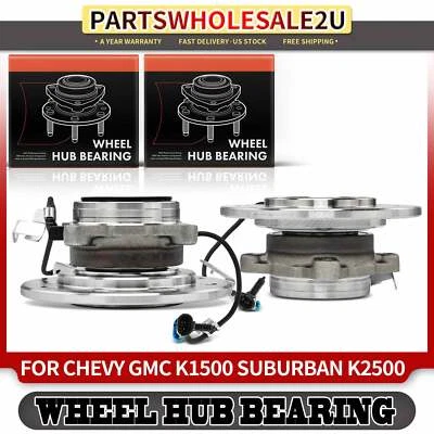 2x Conjunto de cojinete de cubo de rueda delantera izquierda y derecha para Chevrolet GMC K2500 K3500 Foto 1 de 4