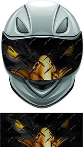 Eagle eyes diamond plate helmet visor wrap tint vinyl graphic decal - Picture 1 of 1