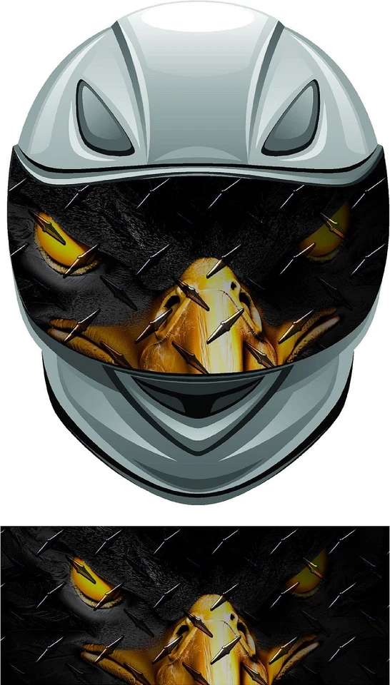 Eagle eyes diamond plate helmet visor wrap tint vinyl graphic decal - Image 1 of 1