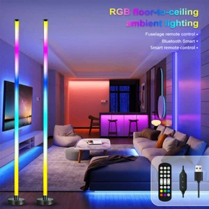 2pc 48" Smart LED Floor Lamp RGB Remote & APP Control Music Sync Corner Lighting - Picture 1 of 11