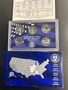 2003 S 50 State Quarters Proof Set - IL, AL, ME, MO, and AR - Picture 1 of 3