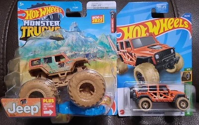 2022 Hot Wheels  Jeep Monster Trucks  & Hot Wheels Treasure Hunt Jeep Wrangler. - Image 1 of 4