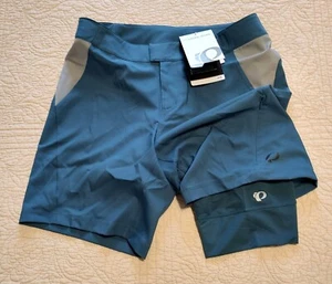 Pearl Izumi Canyon MTB Cycling Shorts Womens Large Blue & Gray Padded Convert - Picture 1 of 13