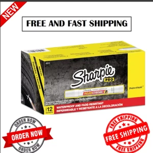 SHARPIE Mean Streak Permanent Marking Stick, Bullet Tip, White, Box of 12 - Picture 1 of 3