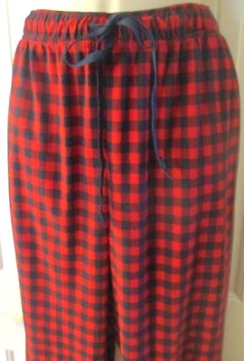 NAUTICA Red/Navy Plaid Brushed Polyester Pajama Bottoms, Pockets, L, NWOT - Image 1 of 4
