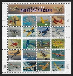 US Stamps — Full Pane of 20 — 1997, Classic American Aircraft #3142 / MNH - Picture 1 of 1