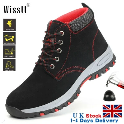 WISSTT Womens Safety Work Shoes Steel Toe Cap Ankle Boots Outdoor Hiking Climbing Size