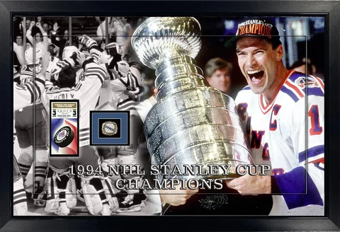 New York Rangers 1994 Stanley Cup Framed Ring Shadowbox 22x33x2 Cover