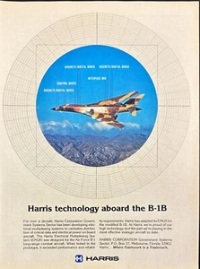 Harris B-1 Bomber Electrical Multiplexing System EMUX Vtg Magazine Ad 1984 - Picture 1 of 6
