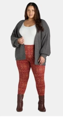 NWT Terra & Sky PLUS Womens Size 4X (28W-30W) Medallion Print Leggings - Image 1 of 2