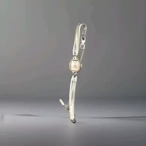 Orologio Vintage Bulova Donna Oro Bianco 10K Argento Antico #Y203334 Non Funzionante - Foto 1 di 11