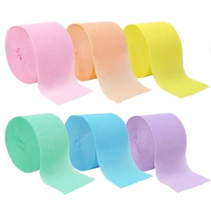 NPI Crepe Paper Party Garland Streamers - 81 Feet Length Pastel Mix 6ct - Picture 1 of 3