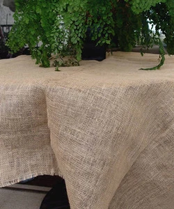 One Large Jute Square Table Cover Fringed Edge - Choose Size 54", 64", 72" - Picture 1 of 2