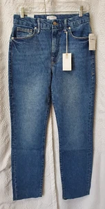 GOOD AMERICAN Womens GOOD CLASSIC High Rise Light Denim Gap Blue Jeans 6/28 NWT - Picture 1 of 11