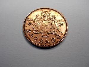 Barbados 1966-1976 1 Cent 10th Anniversary Independence Coin - Bild 1 von 2