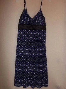 Correas de espagueti ALYN PAIGE NEW YORK negras/púrpura/grises cintura imperio - talla M - Imagen 1 de 7