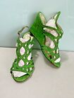 NEW PAPELL Women's Size 6 LIME Sling Back Wedge Heel Leather Sole Sandal Shoes