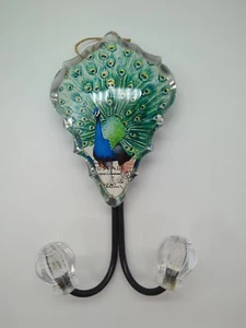 VTG Acrylic peacock Bird double hook hanger - Wall Mounted - Picture 1 of 5