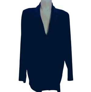 Coldwater Creek Jacke 24W Midnight dunkelblau weicher Samtstoff lang Sl Karriere - Bild 1 von 5