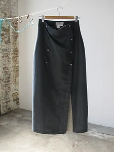 Xiao Studio Dark Blue Foldover Woven Silk / Linen Skirt Maryam Nassir Zadeh M/L - Picture 1 of 13