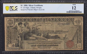 Fr.224 1896 Educational $1 Silver Certificate PCGS Fine 12 - Picture 1 of 2