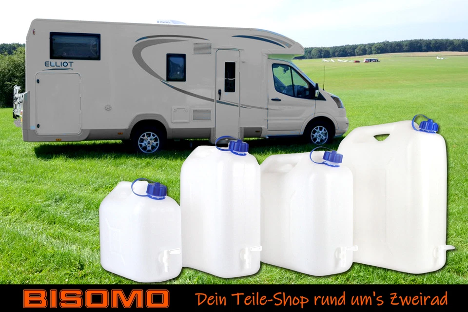 BISOMO Wasserkanister 5 10 15 20 L Trinkwasserkanister Kanister mit Hahn Camping Garten