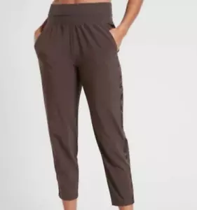 NWT ATHLETA Nolita Slim Tapered Crop Pants Chocolate Brown Size 0 Tall - Picture 1 of 11
