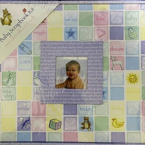 Complete Baby Scrapbook Kit 12x12 Stickers Paper Album Photo Frame Cover - Picture 1 of 7