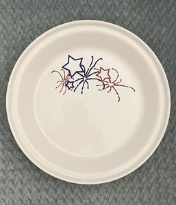 Fiestaware Fireworks Pie Fiesta White Retired Deep Dish Pie Pan Fourth Of July - Picture 1 of 5