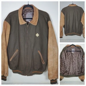Vintage Golden Bear Wool Leather Varsity Jacket Quilted Lining Made USA Men's XL - Picture 1 of 15