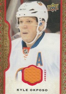 2014-15 UD Masterpieces Memorabilia Framed Red Cloth #21 Kyle Okposo/85