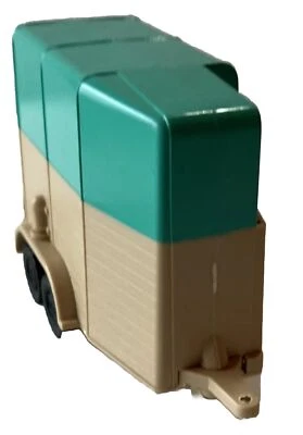 New Ray Horse Trailer Approx 3.75” Tall 5.5” Long Tan Seafoam Green 1995 READ - Image 1 of 4