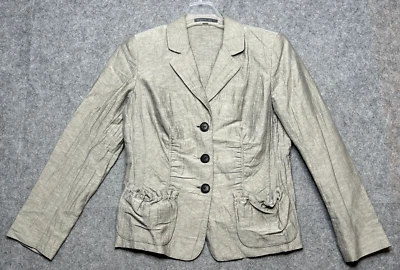 Blazer Lafayette 148 NY para mujer 8 plateado dorado lino mezcla seda clásico atemporal Foto 1 de 4