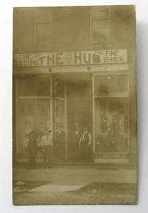 The Hub Madison Wisconsin Clothing Shoe Store c1908 RPPC Photo Postcard RARE - Picture 1 of 3