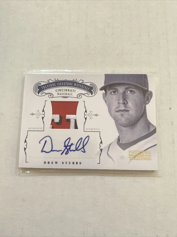 2012 National Treasures Drew Stubbs Prime Partial Logo Patch Auto #13/25 - Image 1 of 2