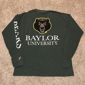 Baylor Bears Shirt Adult XL Green Casual Outdoors Long Sleeve Football Mens 573