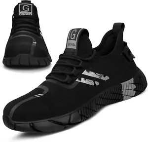 Men's Steel Toe Work Shoes - Lightweight, Comfortable, Indestructible Safety Sne - Picture 1 of 12