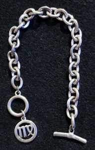 MX Signature Collection Silver Tone Coin Charm Bracelet - 7 1/2 in Long - Picture 1 of 4