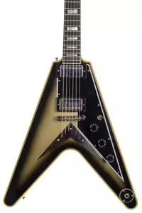 Sunburst Flying V Electric Guitar VOS Antique Chrome Hardware Mahogany Body MAD - Bild 1 von 4