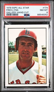 PSA 8 FRED LYNN 1978 SSPC ALL-STAR GALLERY 174 HAND CUT GRADED NM-MT *TPHLC-6352 - Picture 1 of 2