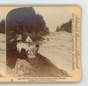 Mad Waters of Famous Imatra Falls Finlandia Underwood Stereoview - Imagen 1 de 3