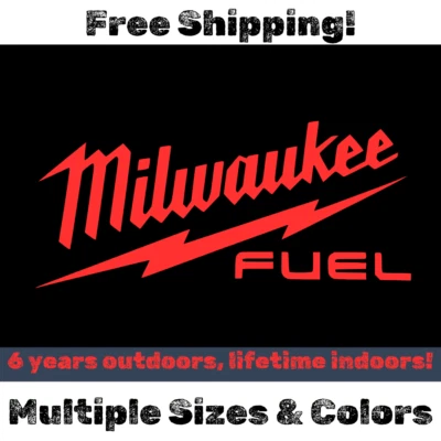 Milwaukee Decal Large 4" - 12" 17" 22" Made in USA Garage, Mechanic, Truck, - Image 1 of 4