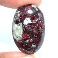 55.90 Cts Natural Eudialyte 32mm X 18mm each Cabochon Drilled Match Pair