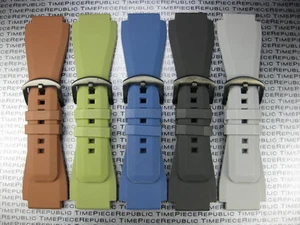 24mm Bell & Ross Rubber Strap Diver Watch Band Black PVD Buckle BR-01 BR-03 - Picture 1 of 16