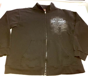 Harley Davidson Full Zip Mock Neck Sweatshirt Jacket Mens Sz L - Picture 1 of 11