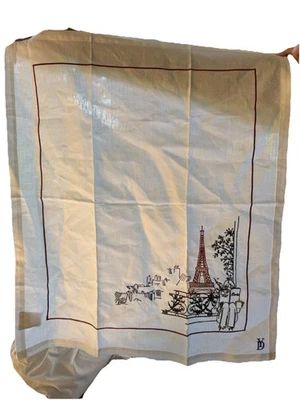 Nuevo Nuevo con etiquetas Toalla de lino Yves Delorme Torre Eiffel bordada de lino de cocina Foto 1 de 4