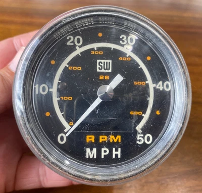 Vintage SW Stewart Warner MPH/RPM Speedometer 824394  - Image 1 of 4
