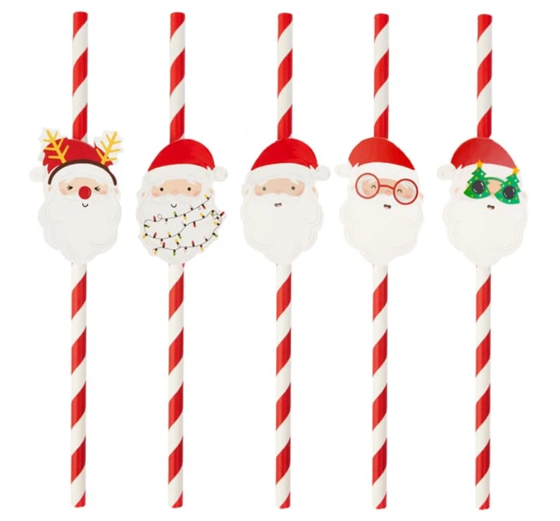 Sleigh Bells Paper Straws 20 Pack - Image 1 of 1