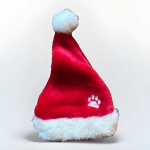 Plüsch Welpen Nikolausmütze für Haustier Hunde oder Katzen KLEIN bis MED verstellbar Weihnachten - Bild 1 von 5