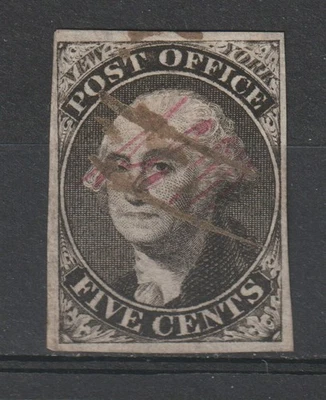 USA scott #9X1a VF-XF used, AC connected series 1845 prelure paper - Image 1 of 2